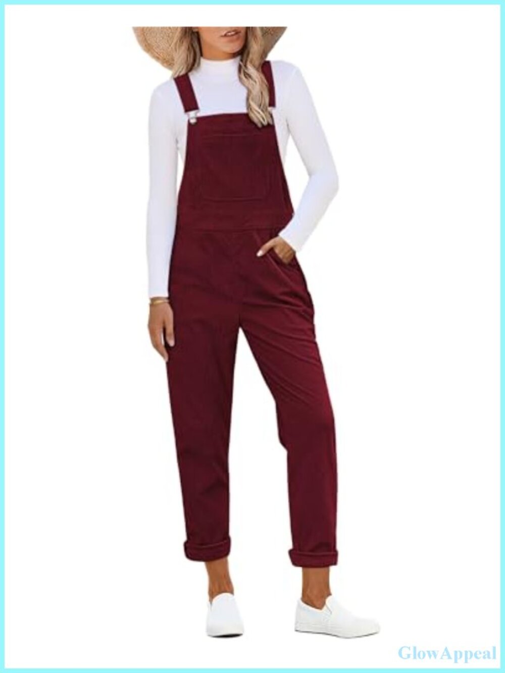 Corduroy Overalls Adjustable Straps Bib Jumpsuit Tapered Leg